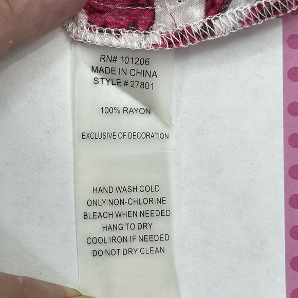 Soft Surroundings Womens Small Boho Tunic 100% Rayon Pink White V-Neck Tassels - Picture 9 of 12